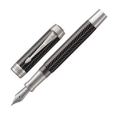 Parker Duofold  Black Chevron CT Cent Fountain Pen The Stationers